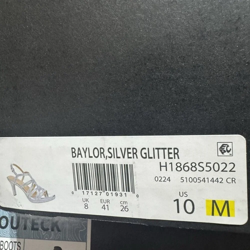 Naturalizer Womens Baylor Sandal Silver Glitter Size 10 M